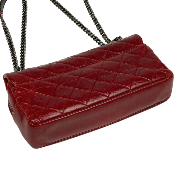 CHANEL Coco Mark Chain Shoulder Bag Matelasse Shoulder Bag Leather Red - Picture 2 of 14